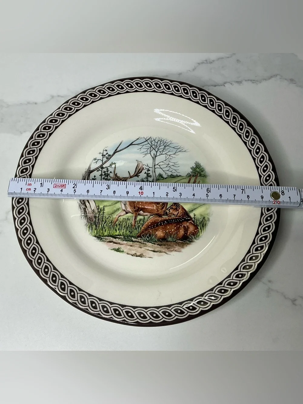 4 LEGEND Salad Plates 8” British Heritage Earthenware Fall Deer New